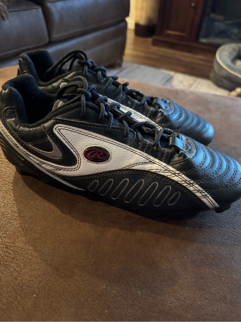 Rawlings Black White and Red Men's Athletic Turf Shoes